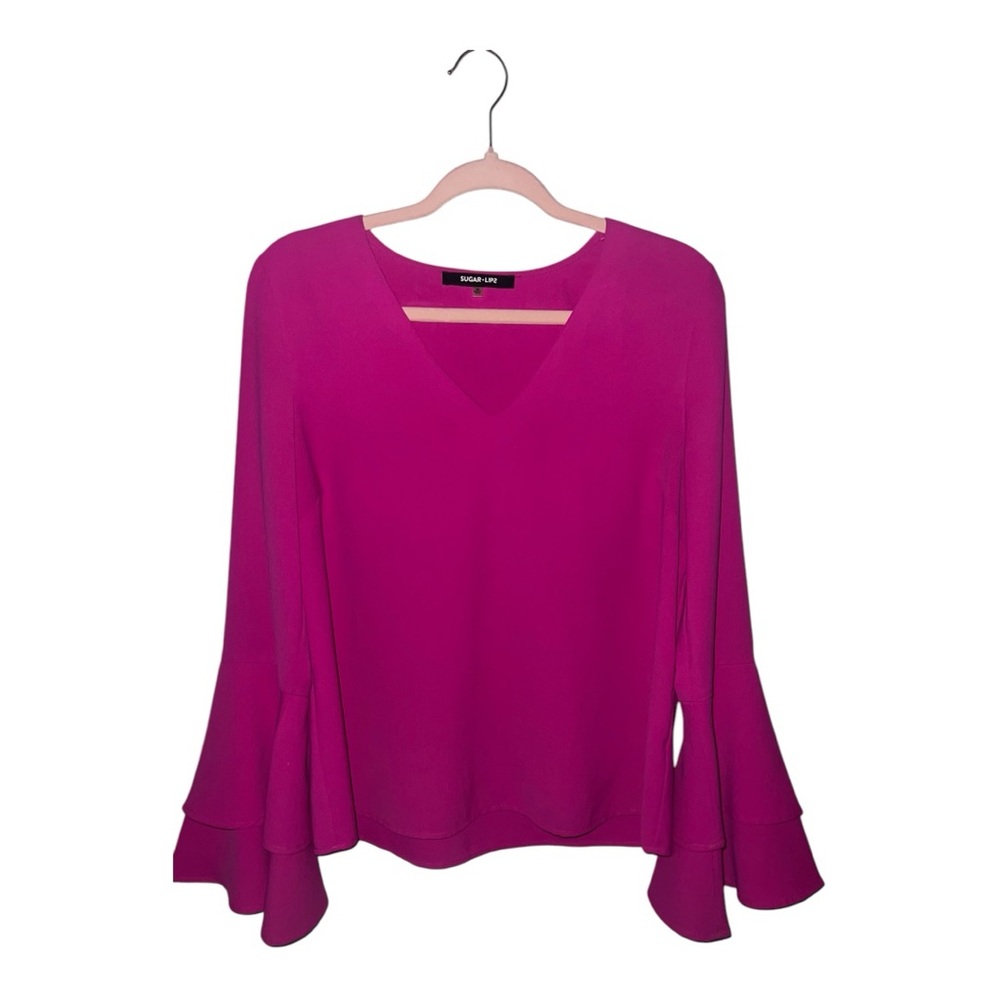 SUGAR * LIPS Pink Bell Sleeve Top